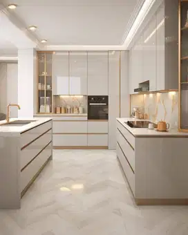Custom Interior Kitchen Set, Backdrop TV, Lemari, Wardrobe