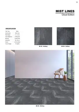 Karpet Tile Mist Lines | Karpet Kantor | Karpet Hotel 50 x 50 cm - M.