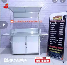 Gerobak Lipat Meja Jualan Booth Portable