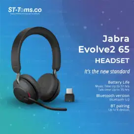 Headset Bluetooth Jabra Evolve2 65.