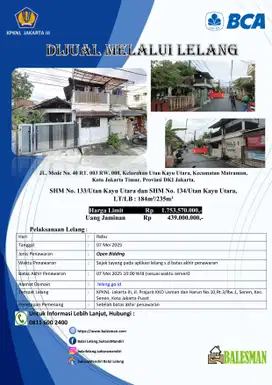 DIJUAL RUMAH WILAYAH JAKARTA III