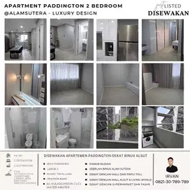 Apartemen Paddington 2BR Alam Sutera, Sebelah BINUS, Semi Furnish, Sia