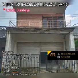 Rumah Gudang Ruko Toko Lebak Jaya Timur Arum Permai Surabaya