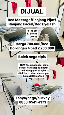 DIJUAL BED MASSAGE/RANJANG PIJAT/RANJANG FACIAL/BED EYELASH NEW
