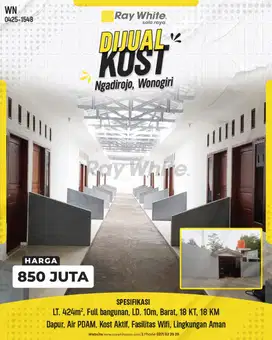 Dijual Kos Aktif 18 Pintu di Ngadirojo, Wonogiri
