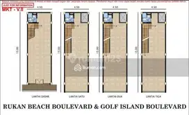 Dijual Ruko Beach Boulevard Blok B Uk 4,5x15, 4 Lantai