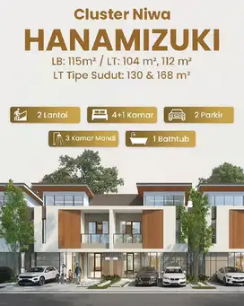 Rumah 5 kamar tidur bathub savasa hanamizuki ready siap huni delatmas