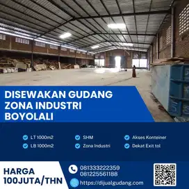 DiSewa gudang lokasi Boyolali luas 1000m BU!