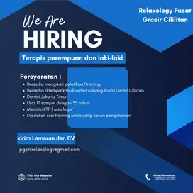 dibutuhkan segera terapis pijat refleksi massage