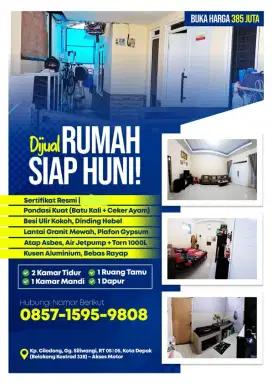 DIJUAL RUMAH SIAP HUNI CILODONG DEPOK