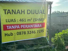 Tanah Dijual (SHM) 461 m2 , Rp.2Jt/M2, TANPA PERANTARA