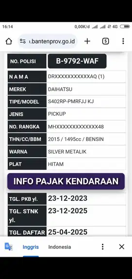Daihatsu Gran Max PU 2015 Bensin