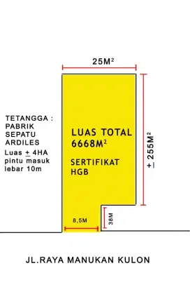 Hot dale komersial area tanah raya manukan kulon