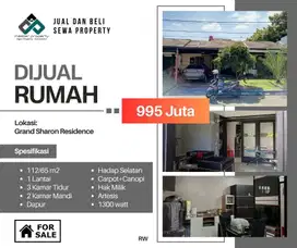 Jual cepat rumah termurah di Grand Sharon Residence 900 jutaan langka