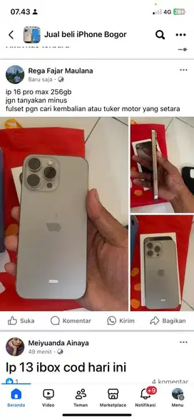 ip 16 pro max 256gb natural titanium fulset no minus