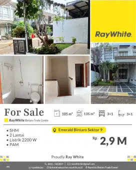 Rumah siap huni di cluster Emerald Bintaro Sektor 9