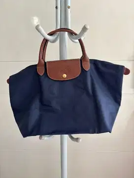 LONGCHAMP Le Pliage Medium Nylon Hand Bag Tote Navy Blue