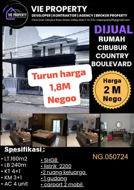 Jual Rumah Cantik Siap Huni Boulevard . Cibubur Country Cikeas.