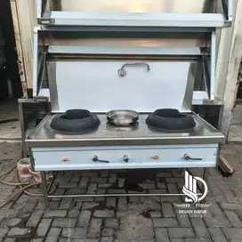 Kompor High Wok Range 2 Tungku 150x90x70 Dapur Restoran