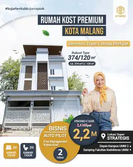 RUMAH KOS 20 KT & 20 KM SAMPING FAKULTAS KEDOKTERAN UMM KOTA MALANG
