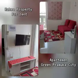 Murah! Sewa 1thn Tower Bougenvile 2br Furnish Lt Rendah Green pramuka