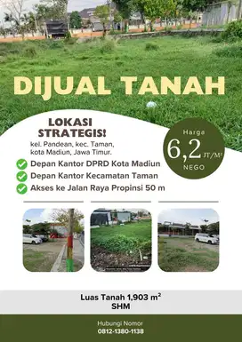 Dijual TANAH MADIUN JAWA TIMUR LOKASI STRATEGIS