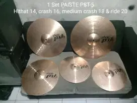 1 set simbal medium Paiste PST-5, kondisi maaih bagus