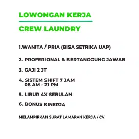 Lowongan kerja laundry