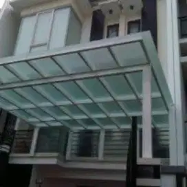 Kanovi carport teras mewah minimalis atap transparan solarflatt