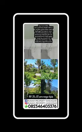 Dijual tanah di BALI  luas 2,5 hektar,bs diambil 1.88 ha / 1 sertifika