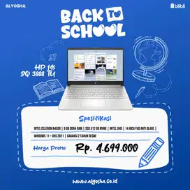 Laptop Murah HP DQ3888AU N4500 8Gb 512GB W11 Office Garansi 2TH