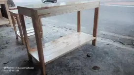 Meja rak 2 susun atas bawah kayu jati Belanda /valet