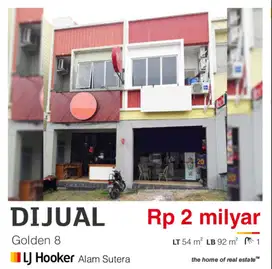 Turun harga Ruko Golden 8, Area gading serpong, Cocok untuk usaha