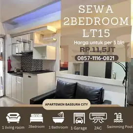 2BR sewa full furnished /3bln apartemen bassura city