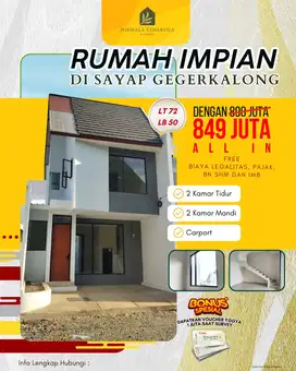 Rumah murah 2 Lt di cigugur girang ciwaruga dekat Polban dan Gerlong