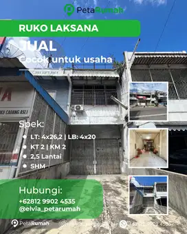 Ruko Dijual Cocok untuk Usaha di Jalan Laksana Medan