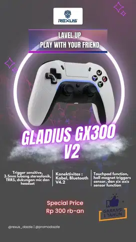 Gamepad Wireless Rexus Gladius GX300