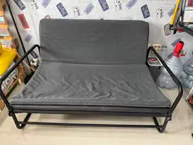 Kursi sofa bed IKEA (HAMMARN) dan meja kayu