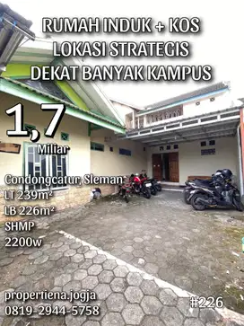 RUMAH INDUK + KOS LOKASI STRATEGIS DEKAT BANYAK KAMPUS