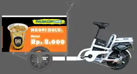 Mobile barista, penjualan kopi keliling dg sepeda listrik pujasera