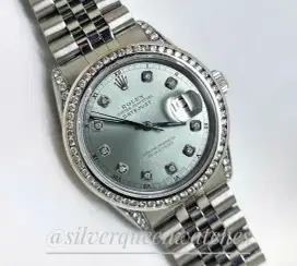 Rolex Men Ice Green diamonds Kaki Diamonds