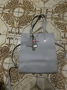 tas abu abu wanita hand bag tali panjang murah