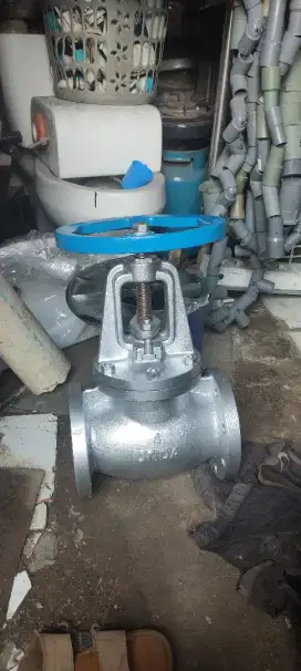 2 UNIT GLOBE VALVE ONDA CAST IRON 4 INCH REKONDISI MULUS SIAP PAKAI