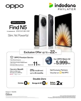 KREDIT OPPO FIND N5 CUKUP PAKAI KTP AJA!!!