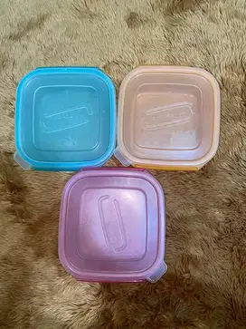 CLARIS Tempat Makan Plastik 2727 Isi 3 pcs Mix Color Preloved