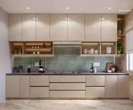Custom Interior Kitchen Set, Backdrop TV, Lemari, Wardrobe