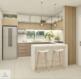 Custom Interior Kitchen Set, Backdrop TV, Lemari, Wardrobe