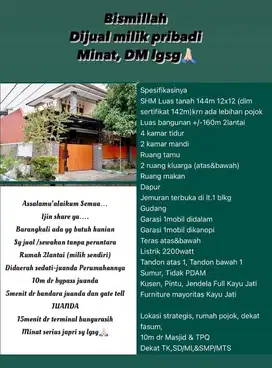 Dijual rumah Dekat dengan Bandara dan Tol Juanda