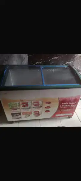 Jual bu freezer box sleding kaca kapasitas 353 liter normal