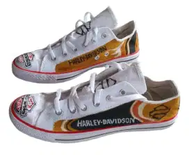 Sepatu harley davidson write wing skull dan black write